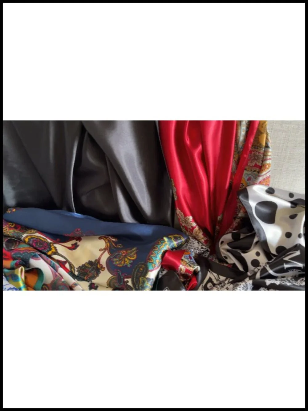 35x35 Satin Square Scarf, Silk-Feel Hair Wrap, Large Bandana, Neck Scarf